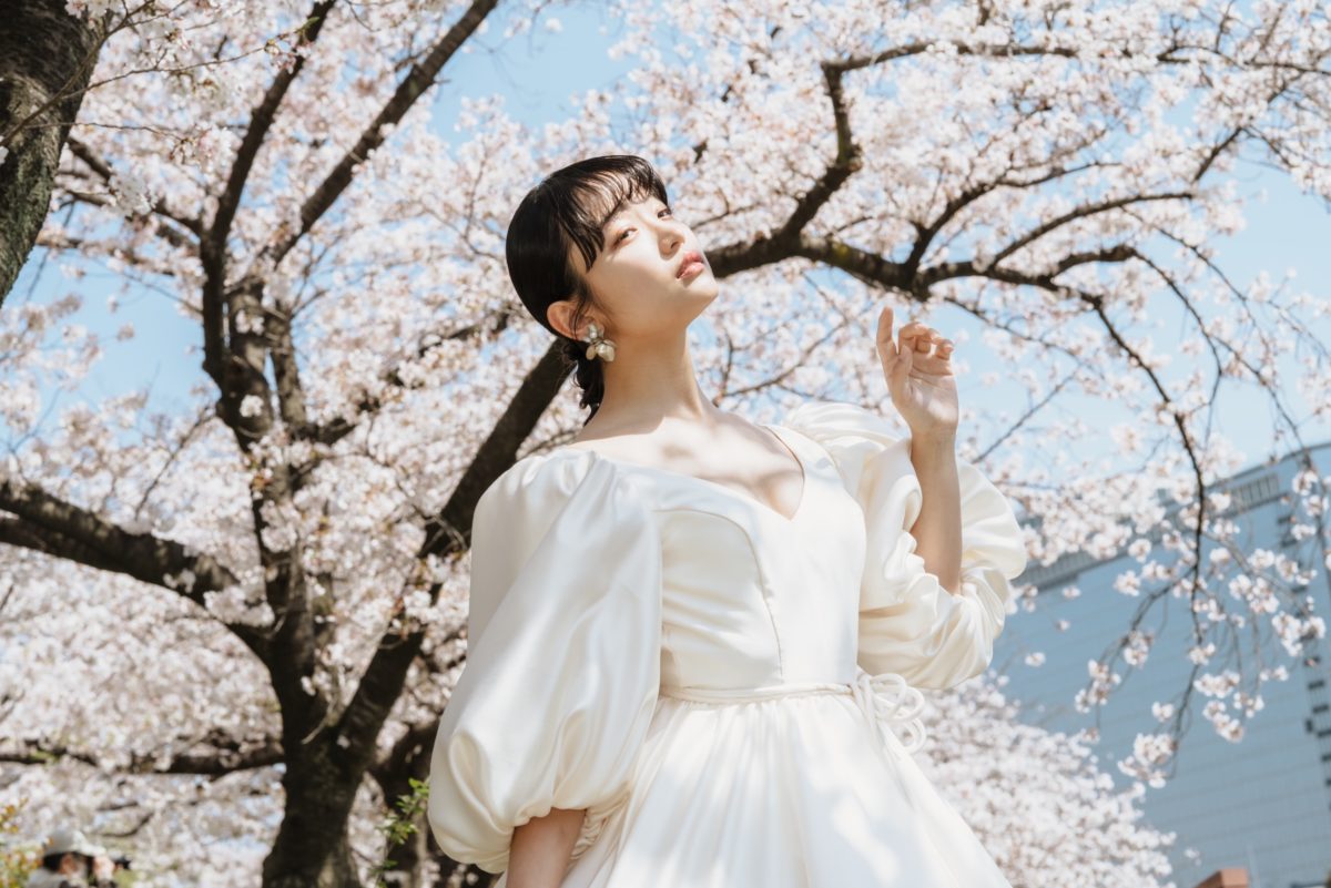 新作ドレスで桜フォト